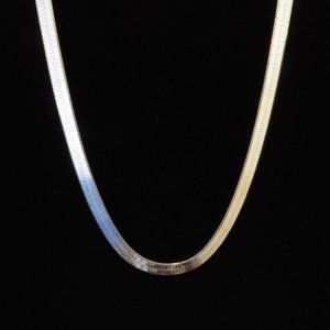 Sterling Silver Reversible 36" Herringbone Necklace